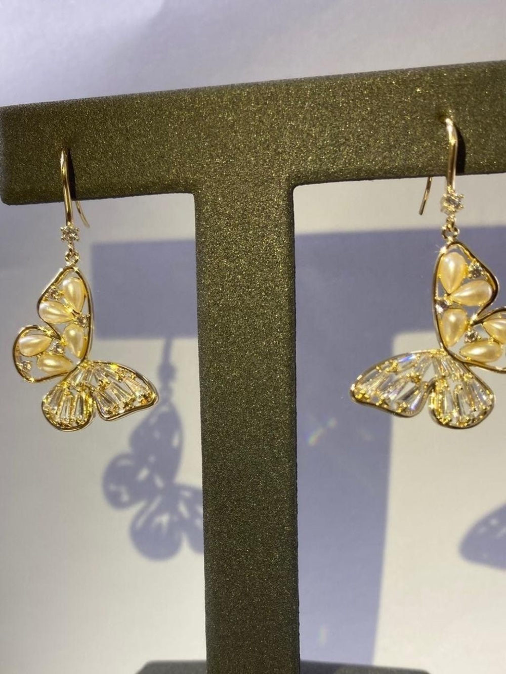 Gold Butterfly Drop Earrings - Elegant Women Jewelry